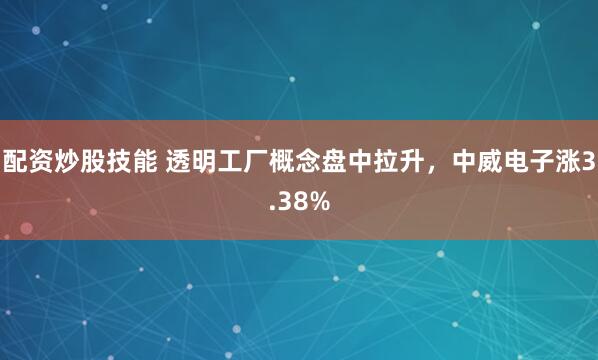 配资炒股技能 透明工厂概念盘中拉升，中威电子涨3.38%